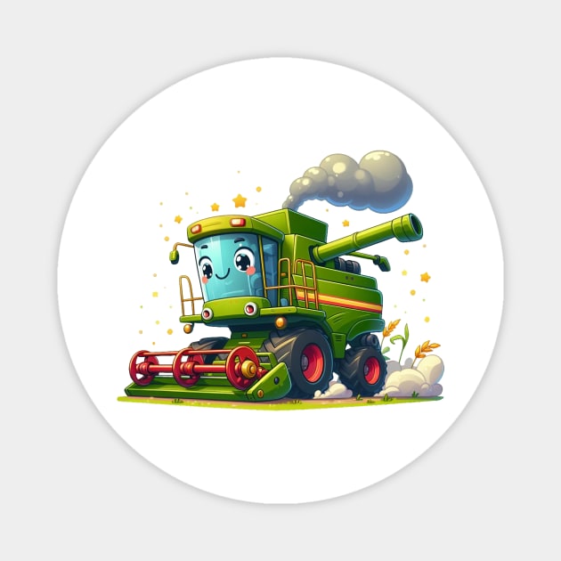 Cute Combine Harvester Magnet by Dmytro